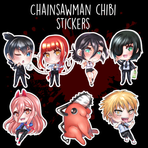 Chainsawman chibi sticker set