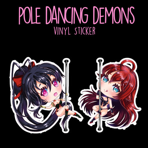 Pole Dancing Demons vinyl stickers
