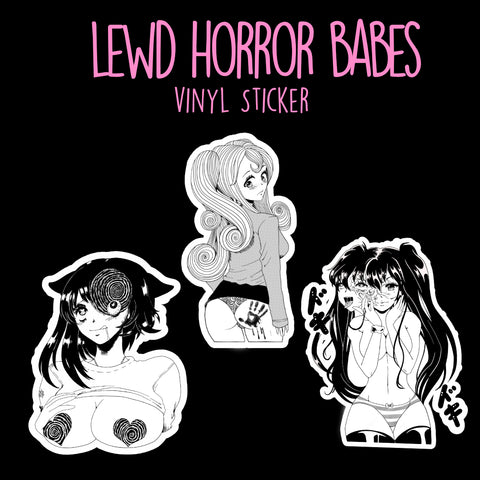 Lewd Horror Babes vinul stickers